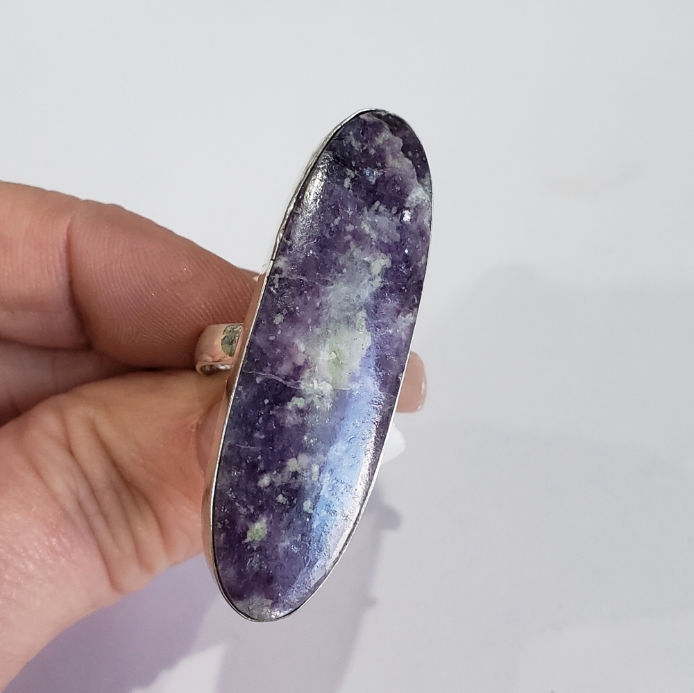 Lepidolite Ring, 925 Silver Lepidolite Ring, Lepi… - image 2